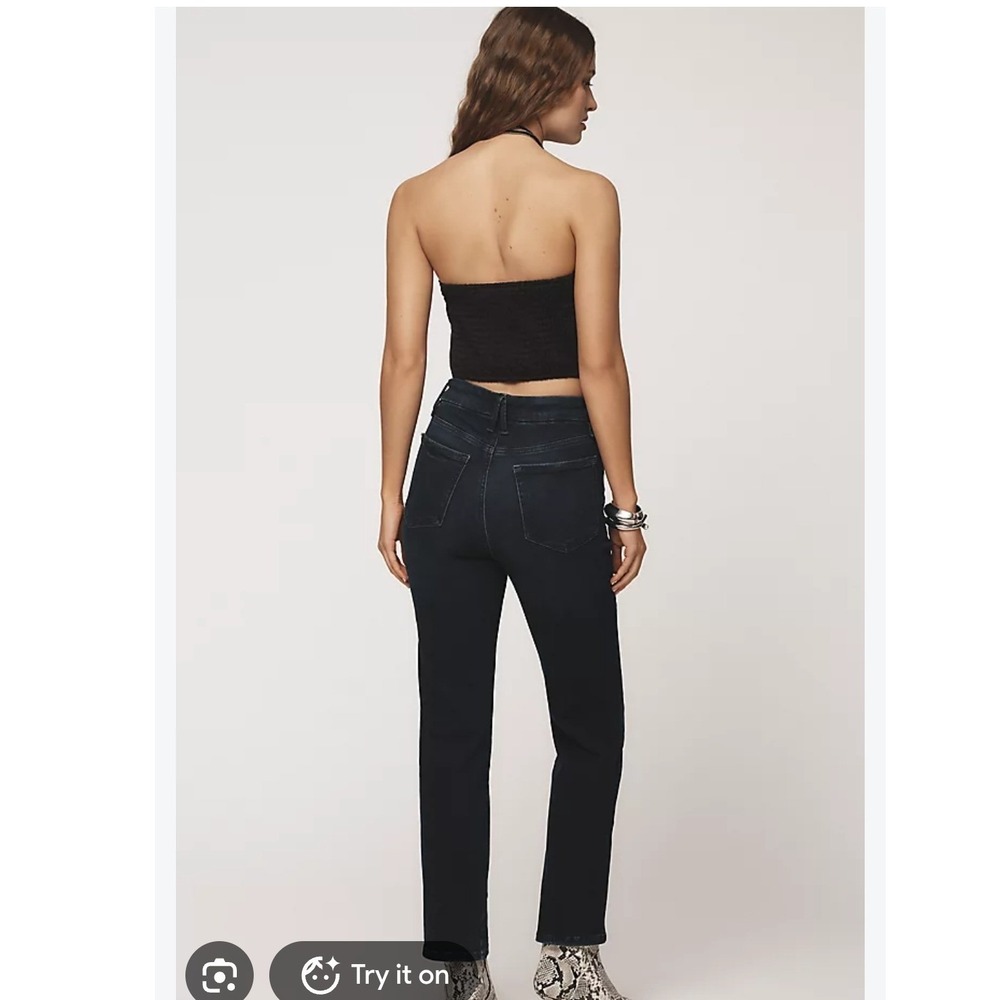 Good american good curve straight super high rise 28" inseam sz 6-12 dark denim